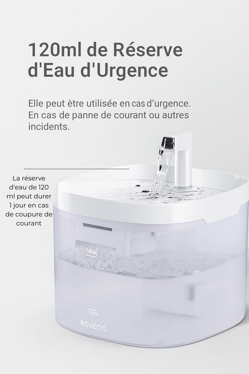 Fontaine à Eau Automatique ROJECO pour Chats & Chiens – Ultra Silencieuse avec Double Filtration
