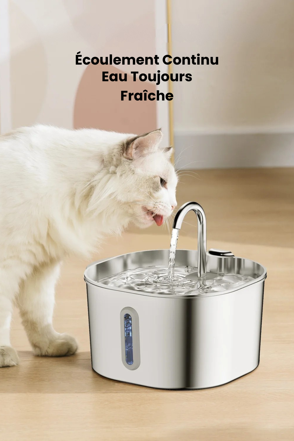 ZyFeeder Inox 2.2L – Fontaine à Eau Automatique pour Chat & Petit Chien