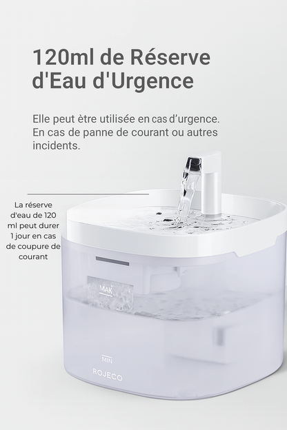 Fontaine à Eau Automatique ROJECO pour Chats & Chiens – Ultra Silencieuse avec Double Filtration