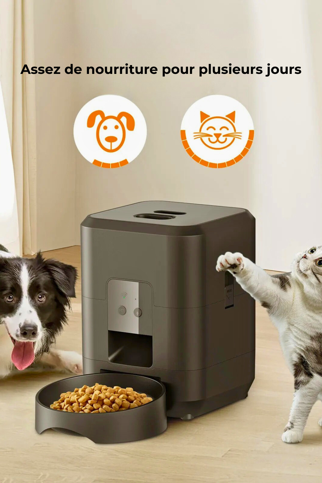 Distributeur Intelligént pour Chiens & Chats – Écran LCD & Programmation Facile