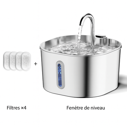 ZyFeeder Inox 2.2L – Fontaine à Eau Automatique pour Chat & Petit Chien