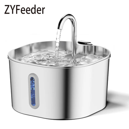 ZyFeeder Inox 2.2L – Fontaine à Eau Automatique pour Chat & Petit Chien