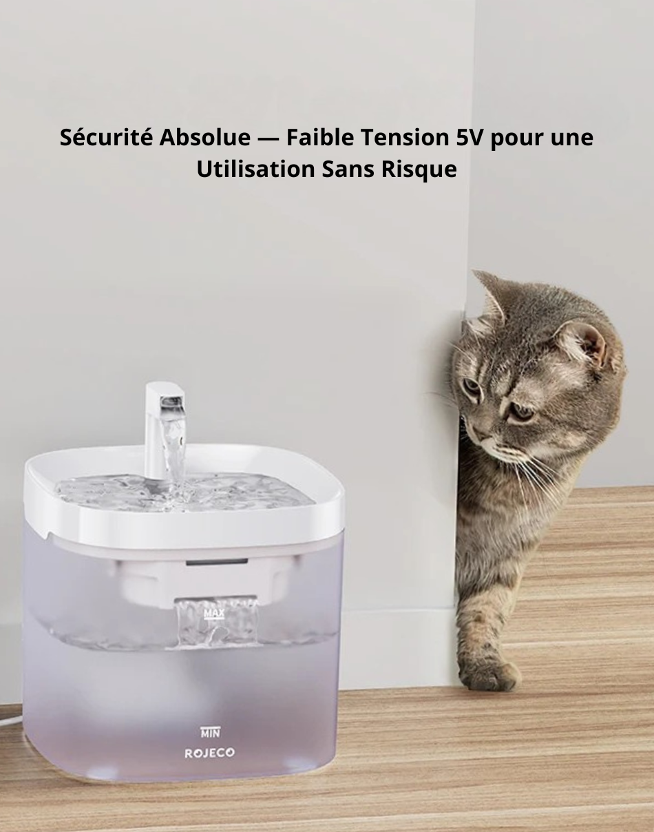 Fontaine à Eau Automatique ROJECO pour Chats & Chiens – Ultra Silencieuse avec Double Filtration