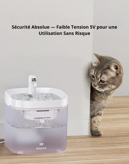 Fontaine à Eau Automatique ROJECO pour Chats & Chiens – Ultra Silencieuse avec Double Filtration